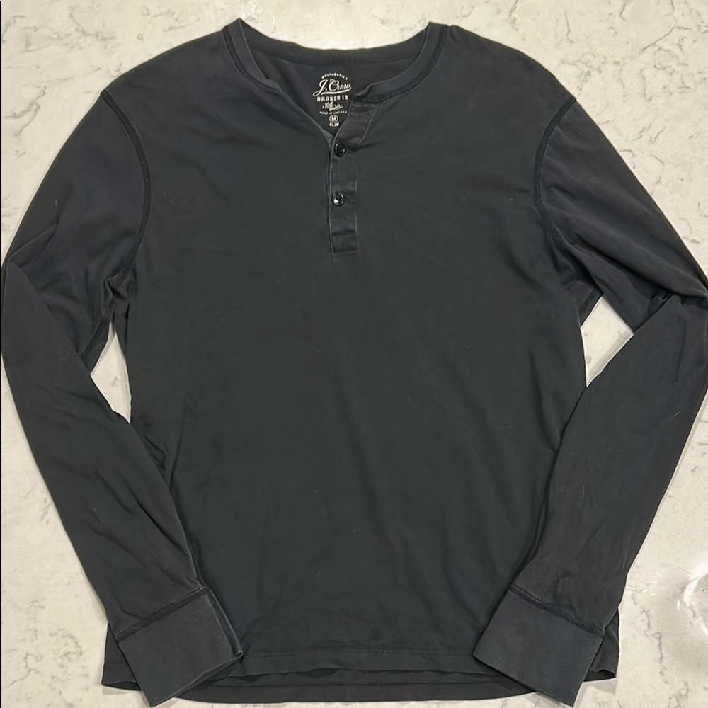 J. Crew Black Long Sleeve Tee Minimalist Design